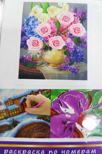 HI STONE Diamond Painting and Acrylic Kit 50x40 Flowers 0