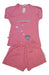 Girl's Summer Pajama Set Luciamendez Solid Color Cotton T-Shirt and Shorts 0