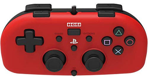 Hori Sony Controlador Con Cable Ligero Pequeño Rojo Para Ps4 1