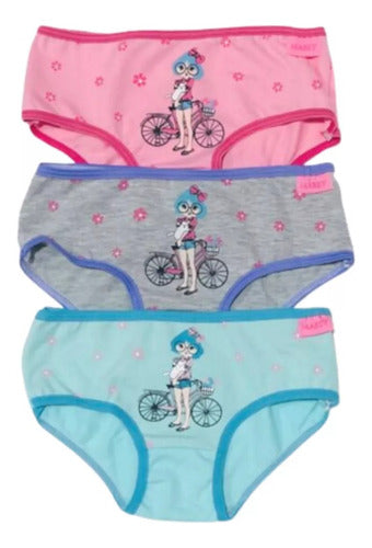 Pack of 3 Marey Cotton Girls' Culotte Panties 71 Bike 0