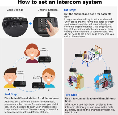 Wuloo Wireless Intercom System for Office/Home 5