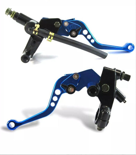 Vaimaca Motos Adjustable Brake and Clutch Levers - Hydraulic - Blue 0