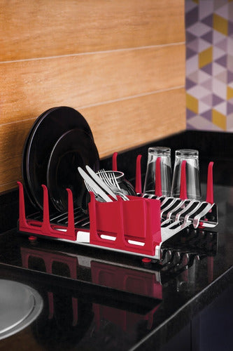 Tramontina Dish Drainer Stainless Steel Red C 1