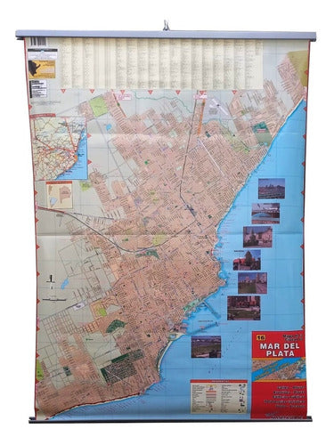 Material Didáctico Mapa Ciudad De Mar Del Plata 80x60cm Plastificado Y Laminado 0