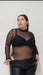 Black Long Sleeve Sheer Microtulle Bodysuit Top 3