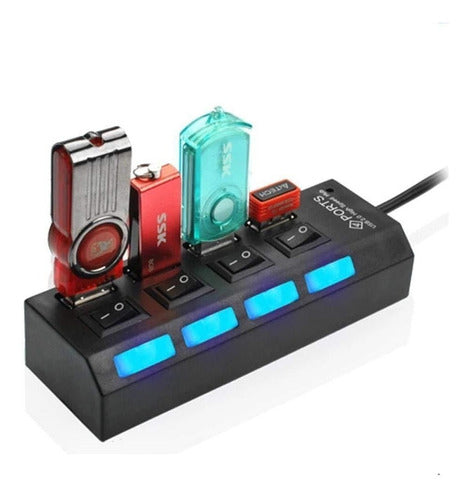 Hub Usb 2.0 X4 Zapatilla Carga Transfiere Datos Rey Ofertas 0