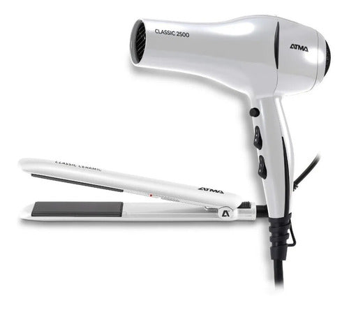 Secador 1800w + Planchita De Pelo Combo Pro Atma Ck4015p 0