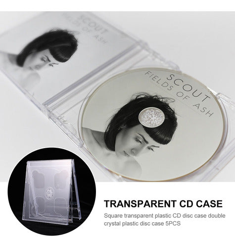 Estojo Único De Cd Transparente Para Joias, Disco De Cd, 5 U 5