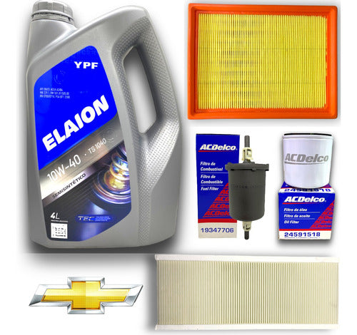 Kit 4 Filters and YPF Oil F30 Corsa Classic 1.6 Agile 1.4 0