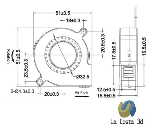 3D Printer Layer Fan Turbine Blower 505015 24V 2