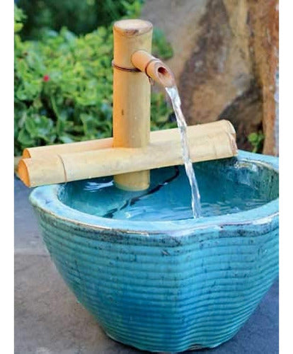 Bamboo Accents Fuente De Agua Para Jardín Zen Con Bomba, Int 4