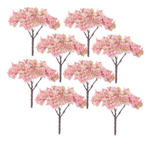 Artibetter 8 Pieces Cherry Blossom Imitation Miniature Trees 0