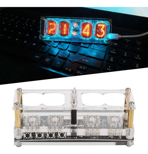 Hilitand Nixie Tube LED Clock DIY, Transparent Acrylic Case 4