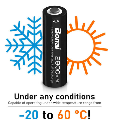 Bonai Rechargeable AA Batteries 2800 mAh High Capacity 3