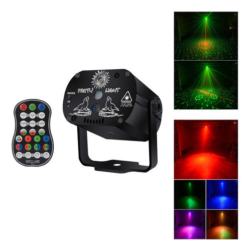 60 Padrão Rgb Led Disco Light Projeção + Controle Remoto Dj 0