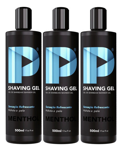 Shaving Gel De Barbear Play Barber 500g Shaver Fardo 3 Unida 0