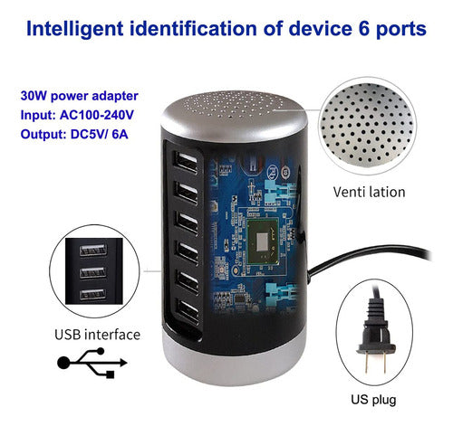 MaxLax USB Desktop Charging Station, Tower Charging Station 1