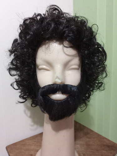 Peluca Negra Y Barba Cosplay Perfor By La Parti Wigs! 1