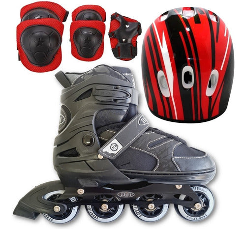 Extendable Aluminum Children's Rollers with Helmet + Basic Protections 0