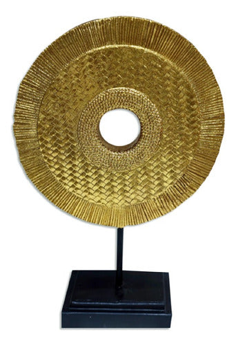 Gong Adorno Gong Decorativo En Resina 17,5 Cm Diâmetro 0