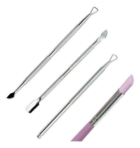 Generic Lima Obelisco Tipo Pincel and Cuticle Pusher Set 0