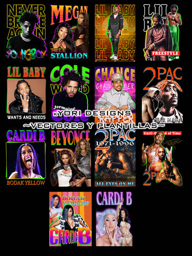 Kyori Designs Pack Rappers & Urban Pop Artists - 254 PNG Stamps 1