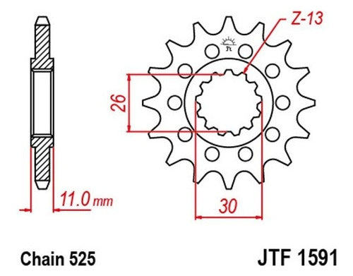 Piñon Transmision Jt 15 Dientes Yamaha Tdm900 Fazer Stinger 1