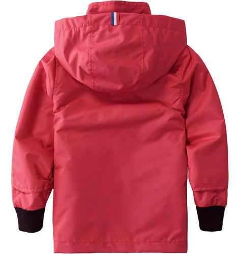 Hiheart Impermeable Para Niños Capucha Forro De Algodón 4/5 Rojo 1