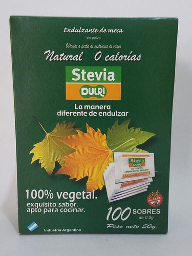 Stevia Dulri Powdered X 100 Sachets X 3 Boxes (Natural) 1