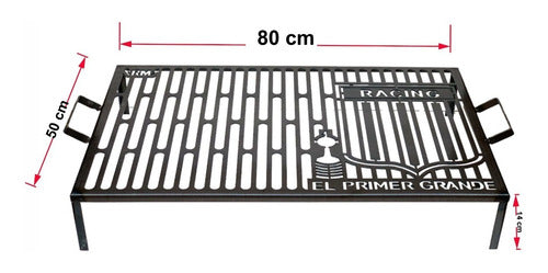 Embedded Charcoal BBQ Grill + Soccer Fan Grate Racing Design 1