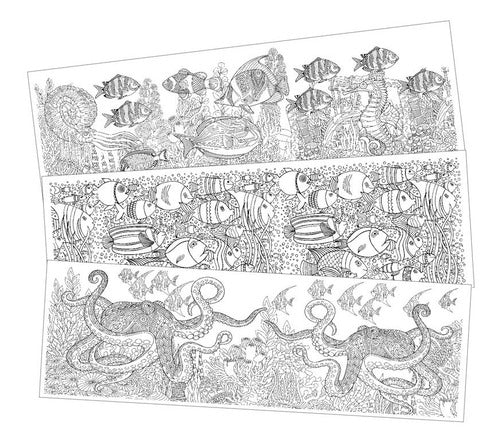 3 Giant Coloring Sheets 32x90 Cm - Under the Sea 0