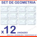 Ezco 12 Set School Geometry Ruler Square Protractor 20cm 0