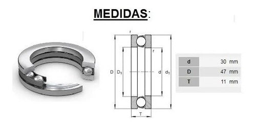 WJH Rodamiento Axial A Bolas 51106 Crapodina Pack X 10 Unidades 1