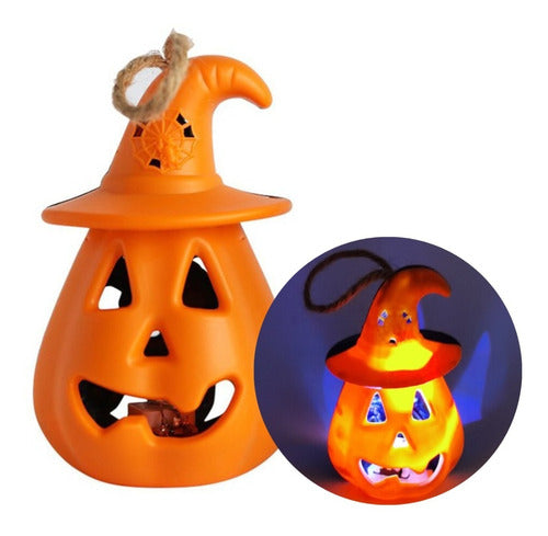 Vela Calabaza Bicolor Led Halloween Pumpkin Luminoso 0