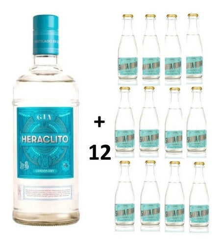 Heraclito London Dry Gin Combo + 12 Santa Quina Tonic Water 0