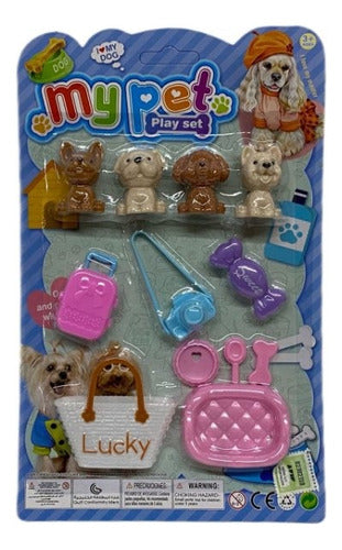 KYK Playset Mascotas Con Accesorios Perritos X 4 0