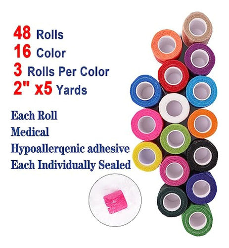 Pack of 48 Rolls of 2-Inch Self-Adhesive Bandage Wrap 1