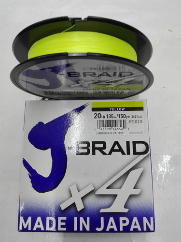 Daiwa Multifilamento J Braid X4 20lbs 0.21mm 135mts Yellow 1