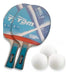 TDM Set of 4 Paddles + 6 Table Tennis Balls Level 2 0