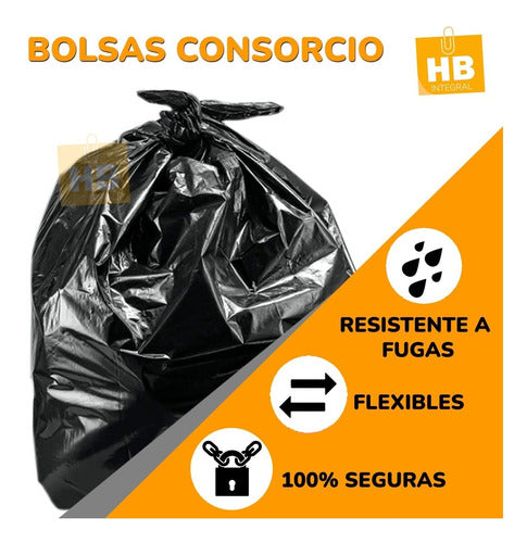 Stendy Very Resistant Black Trash Bags 80x110 X100u 1