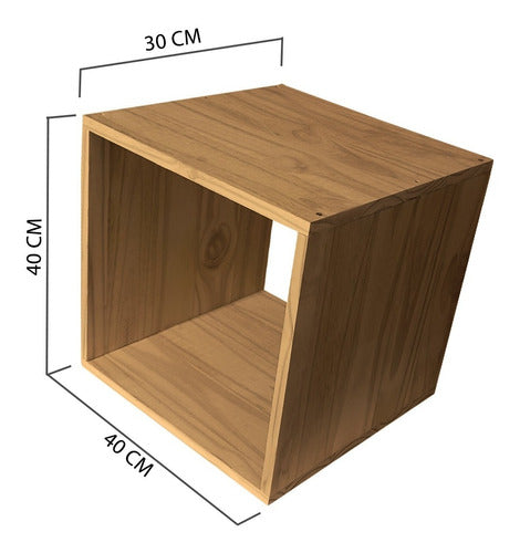 Sajo Floating Cube Shelf Kit 3 Wooden Cubes 40x40x30 4