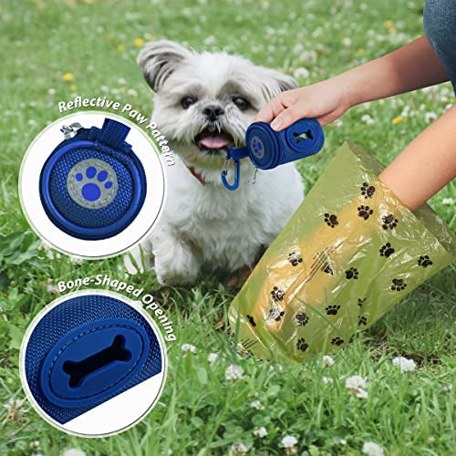 Furhab Dog Poop Bag Holder with Carabiner Clip Blue F 2