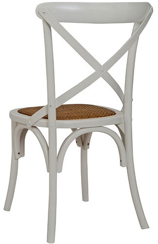 Divino White Dining Chair with Rattan Seat - Model XMS-CB2001 1