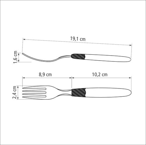 Tramontina Ipanema Gray Polypropylene Stainless Steel Fork Set of 3 1