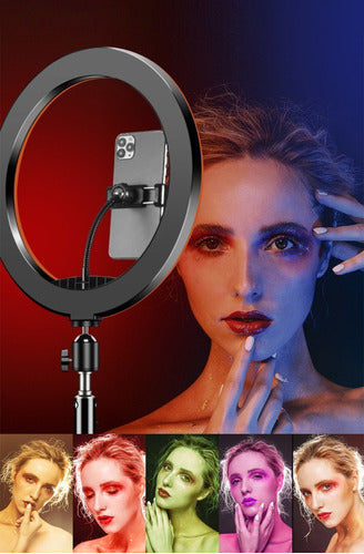 Profesional rgb Aro Anillo Luz Led Rgb Multi Color Con Tripode 4