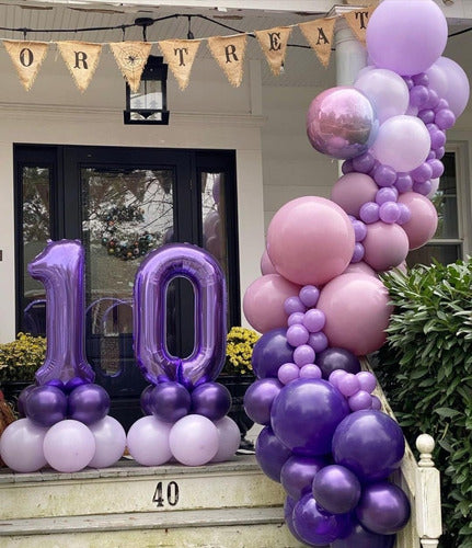 GN Violet Metallic Balloons for Parties - Pack of 10 4