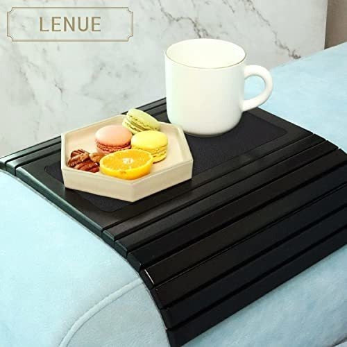 Mesa De Apoyo De Bambu Para Brazo De Sofa Negra 6