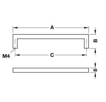 Häfele Stainless Steel Furniture Handle 200mm 1