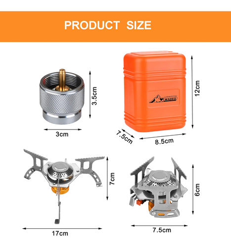 Wadeo Portable Camping Gas Stove with Case 1