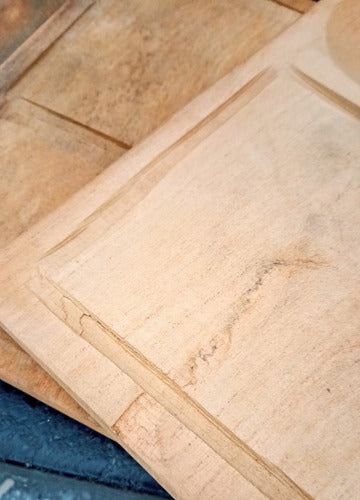 Set of 6 Handmade Second-Grade Carob Wood Combination Plates 30x20 cm 2